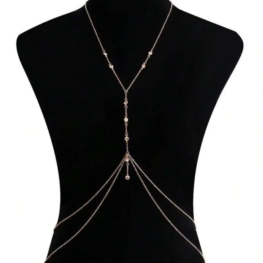 Chain Neck Gold Necklace R259 - Picture 2 of 2